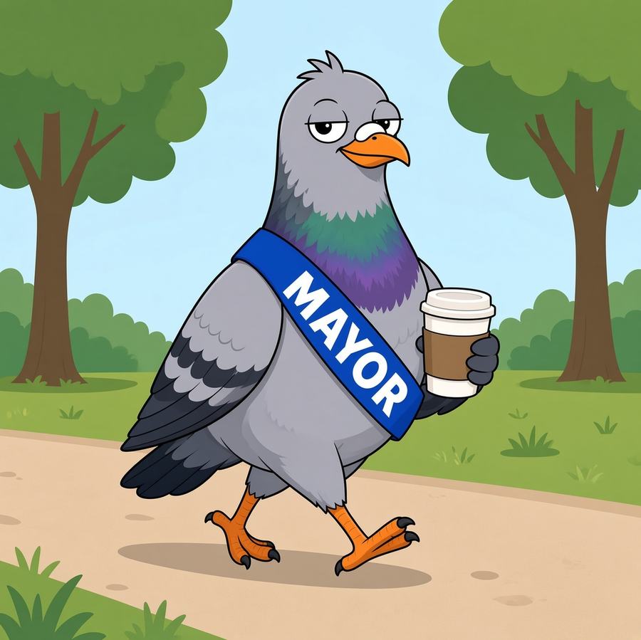 ARCOO walking through a park holding coffee