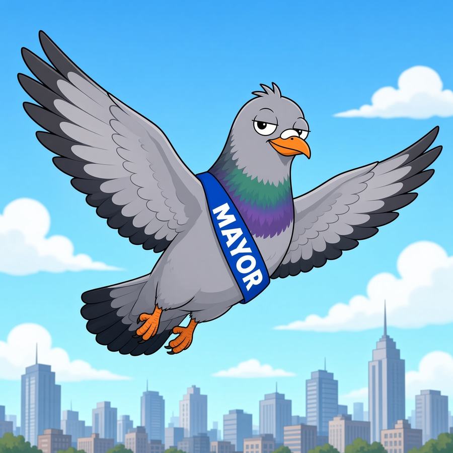 ARCOO flying over the city skyline