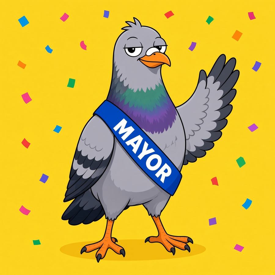 ARCOO waving with confetti falling