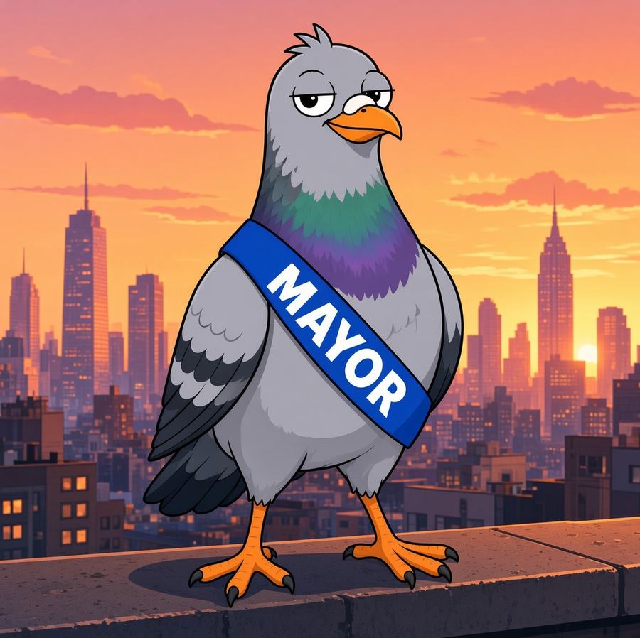 ARCOO sitting on a rooftop ledge at sunset